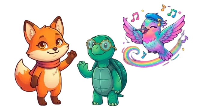 Luna, Cosmo und Aria winken